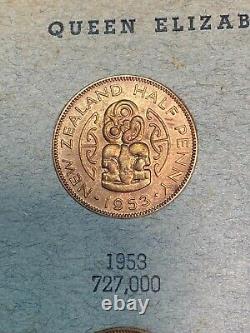 Remarkable New Zealand Half Penny Collection With Rainbow Toned Key Dates CHN