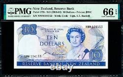 Reserve Bank of New Zealand 10 Dollars 1985-1989 PMG 66, P-172b, Queen Elizabeth