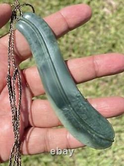 Richard Anderson Arahura CHATOYANT INANGA Pounamu NZ Nephrite Jade CURVED LEAF