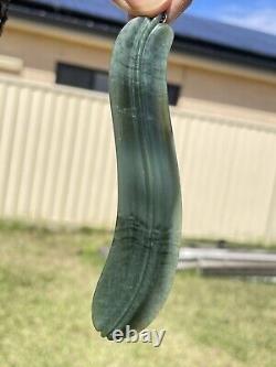 Richard Anderson Arahura CHATOYANT INANGA Pounamu NZ Nephrite Jade CURVED LEAF