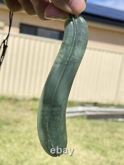 Richard Anderson Arahura CHATOYANT INANGA Pounamu NZ Nephrite Jade CURVED LEAF