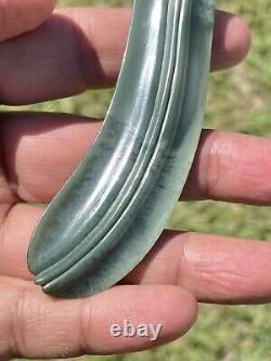 Richard Anderson Arahura CHATOYANT INANGA Pounamu NZ Nephrite Jade CURVED LEAF