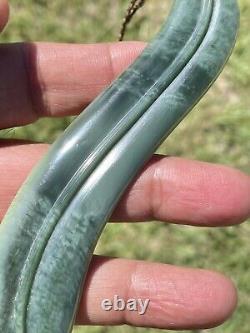 Richard Anderson Arahura CHATOYANT INANGA Pounamu NZ Nephrite Jade CURVED LEAF