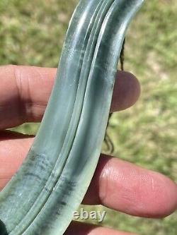 Richard Anderson Arahura CHATOYANT INANGA Pounamu NZ Nephrite Jade CURVED LEAF