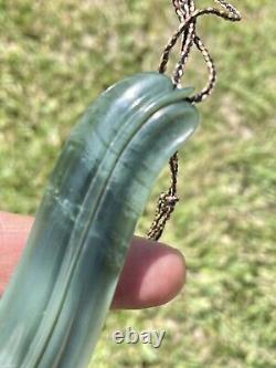 Richard Anderson Arahura CHATOYANT INANGA Pounamu NZ Nephrite Jade CURVED LEAF