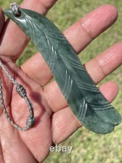 Richard Anderson Arahura CHATOYANT INANGA Pounamu New Zealand Nephrite Jade LEAF