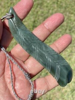 Richard Anderson Arahura CHATOYANT INANGA Pounamu New Zealand Nephrite Jade LEAF