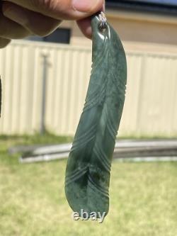 Richard Anderson Arahura CHATOYANT INANGA Pounamu New Zealand Nephrite Jade LEAF