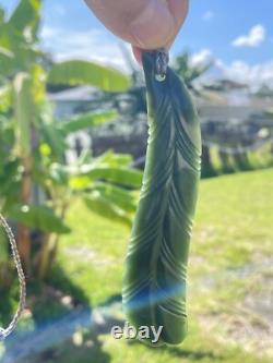 Richard Anderson Arahura CHATOYANT INANGA Pounamu New Zealand Nephrite Jade LEAF