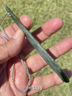 Richard Anderson Arahura CHATOYANT INANGA Pounamu New Zealand Nephrite Jade LEAF