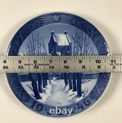 Royal Copenhagen -Christmas Plate -1946 Zealand Village Church- NEW