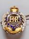 Royal New Zealand Engineers Officers Cap Badge QC EIIR Gilt/Silver 2Parts Org