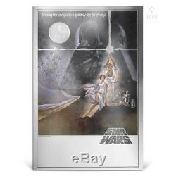 STAR WARS A NEW HOPE 2018 NUIE 35g PURE SILVER FOIL POSTER