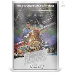STAR WARS THE ORIGINAL TRILOGY 3x 2018 NUIE 35g PURE SILVER FOIL POSTERS