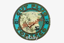 Scarce 1920s New Zealand Cut Plug #10 litho tobacco tin in very good cond