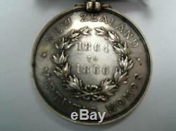Scarce Victorian Maori wars New Zealand medal dated 1864 1866 neatly Erased
