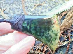 Scott Parker Nz Greenstone Pounamu Nephrite Flower Jade Maori Pyramid Hei Toki