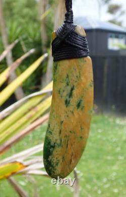 Scott Parker Nz Pounamu Greenstone Nephrite Golden Flower Jade Maori Hei Toki