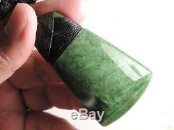 Shanes Greenstone Jade Pounamu Nephrite Maori Medium Broad TOKI MOTTLED MARSDEN