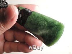 Shanes Greenstone Jade Pounamu Nephrite Maori Medium Broad TOKI MOTTLED MARSDEN