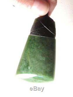 Shanes Greenstone Jade Pounamu Nephrite Maori Medium Broad TOKI MOTTLED MARSDEN