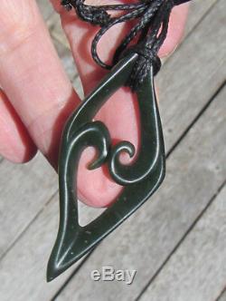 Shaun Gardiner Nz Maori Greenstone Pounamu Arahura Jade Double Koru Pendant