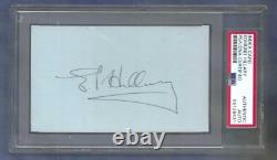 Sir Edmund Hillary Autographed 3x5 Card PSA SLABBED New Zealand Explorer