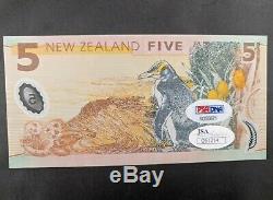Sir Edmund Hillary Signed New Zealand 5 Dollar Note JSA & PSA NZ Five Auto Ed