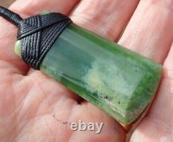 Small Gem Nz Pounamu Greenstone Nephrite Flower Jade Bound Maori Hei Toki Adze