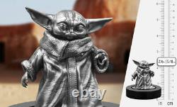 Star Wars Mandalorian THE CHILD 150g Sterling Silver Miniature Statue Yoda Grogu