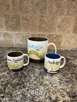 Starbucks Coffee Mug Collection (5)- Maui/Calgary/Auckland/New Zealand/Australia