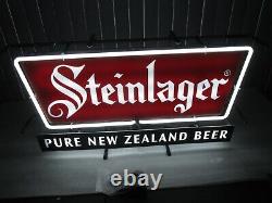 Steinlager Beer SIGN Pure New Zealand neon lighted VERY RARE NICE LOCAL PICKUP