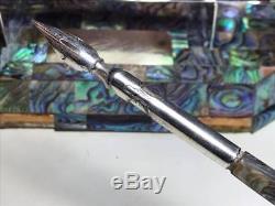 Sterling Silver and Paua Shell Inkwell, Pen, Letter, Opener Made in New Zealand