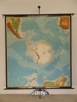 Südpolargebiet Antarctica Südlichepol South Africa New Zealand 1965 Wall Map
