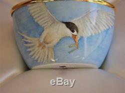 Superb Elliot Hall Enamels New Zealand Fairy Terns 1/1 Freehand Painted Bowl
