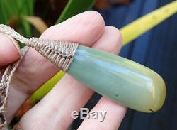 Superb Gem Nz Greenstone Pounamu Turquoise Gold Flower Jade Maori Pendant K Bell