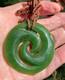 Superb Large Gem Nz Maori Kawakawa Pounamu Greenstone Jade Double Koru