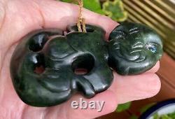 Superb Scott Parker Nz Pounamu Greenstone Nephrite Arahura Jade Maori Hei Tiki