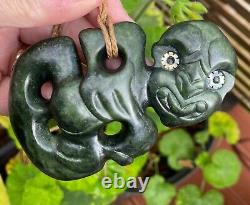 Superb Scott Parker Nz Pounamu Greenstone Nephrite Arahura Jade Maori Hei Tiki