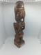 TEKO TEKO Maori Vintage Paua Eyes Tiki Figure Hand Carved Wooden New Zealand