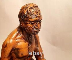 TIKI CARVER vtg maori hei pendant allan davey new zealand tattoo face art statue