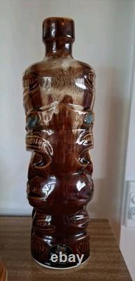 TI-TOKI LIQUEUR NEW ZEALAND Vintage pottery figurine TIKI Maori BOTTLE Empty