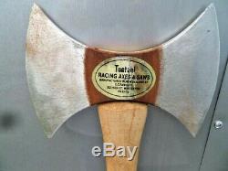 TUATAHI DOUBLE BIT Throwing Axe Early Model 25 yr New Zealand Axe withSheath NOS