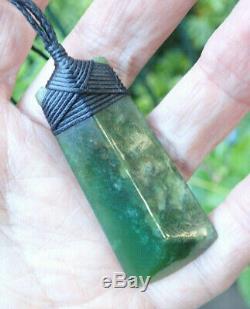 Tainui Nz Maori Greenstone Pounamu Nephrite Flower Jade Bound Pyramid Hei Toki