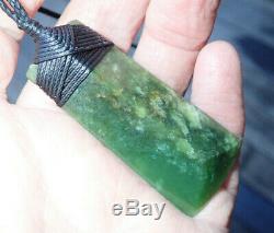 Tainui Nz Maori Greenstone Pounamu Nephrite Flower Jade Bound Pyramid Hei Toki