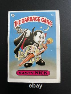 The Garbage Gang 1a Nasty Nick New Zealand Rare 1989 Foreign GPK Pail Kids