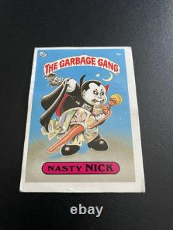 The Garbage Gang 1a Nasty Nick New Zealand Rare 1989 Foreign GPK Pail Kids