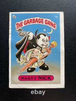 The Garbage Gang 1a Nasty Nick New Zealand Rare 1989 Foreign GPK Pail Kids