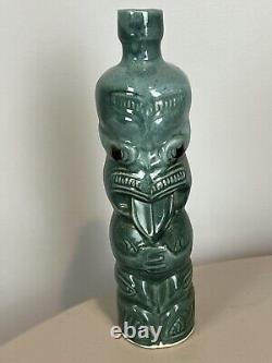 Ti-Toki Liqueur Bottle New Zealand Tiki Bar Decanter 750ml Vintage Blue Green