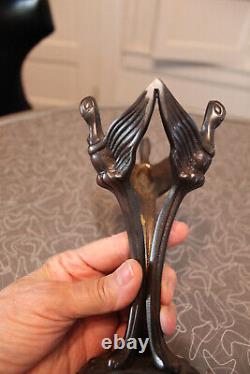 Trevor Askin styled Bronze Art Nouveau curvilinear sculpture winged birds